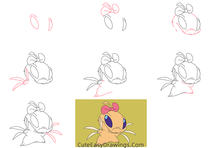 how to draw clip from lilo stitch - www.cuteeasydrawings.com