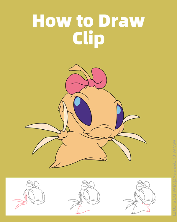 how to draw clip from lilo stitch - www.cuteeasydrawings.com