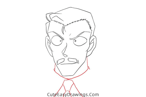 how to draw kogoro mouri from detective conan - www.cuteeasydrawings.com