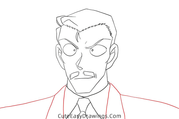 how to draw kogoro mouri from detective conan - www.cuteeasydrawings.com