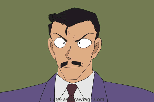 how to draw kogoro mouri from detective conan - www.cuteeasydrawings.com