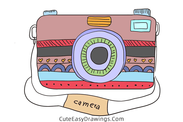 how to draw a camera - www.cuteeasydrawings.com