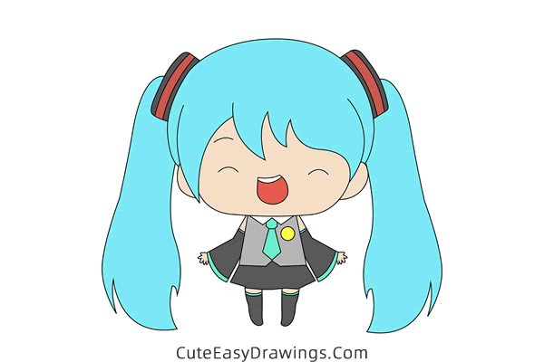 how to draw hatsune miku - www.cuteeasydrawings.com