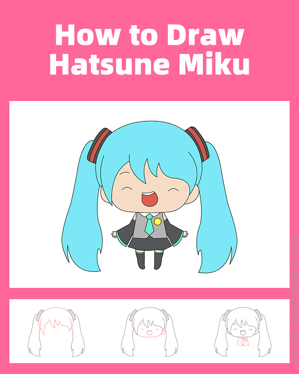 how to draw hatsune miku - www.cuteeasydrawings.com