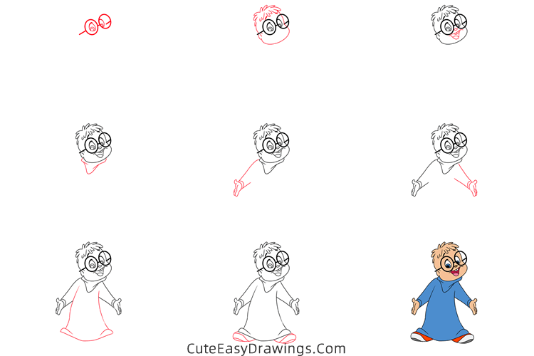 how to draw simon from alvin and the chipmunks - www.cuteeasydrawings.com