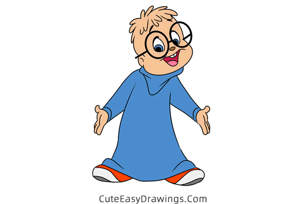 how to draw simon from alvin and the chipmunks - www.cuteeasydrawings.com
