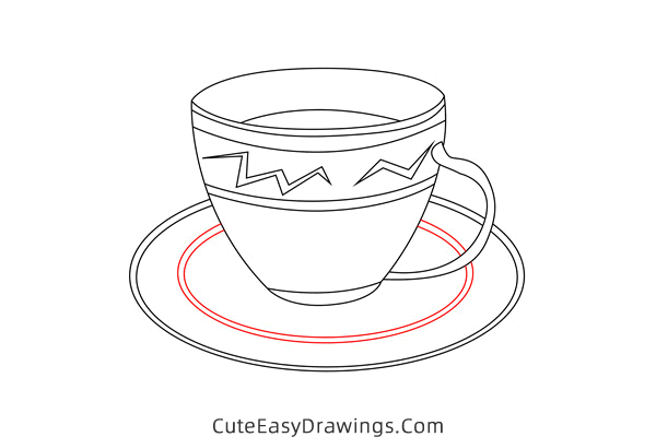 how to draw a teacup - www.cuteeasydrawings.com