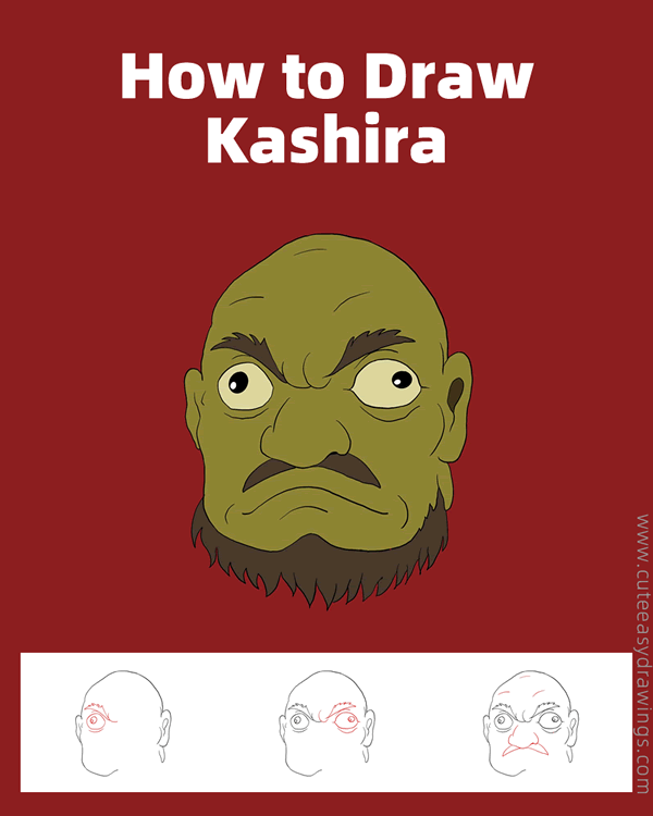 how to draw kashira from spirited away - www.cuteeasydrawings.com