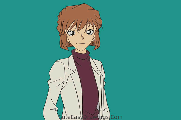 how to draw shiho miyano from detective conan - www.cuteeasydrawings.com