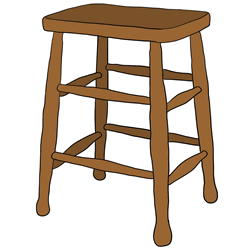 How to Draw a High Stool Step by Step