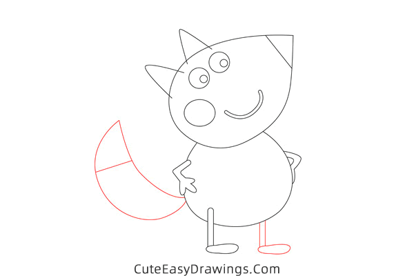 how to draw freddy fox from peppa pig - www.cuteeasydrawings.com