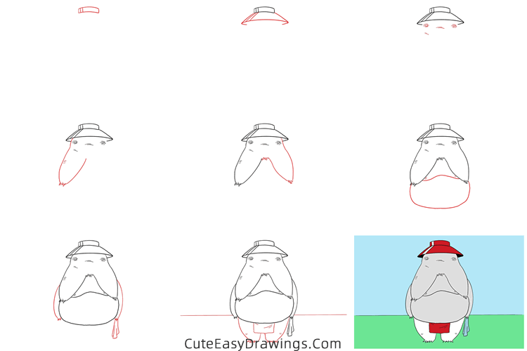 how to draw radish spirit from spirited away - www.cuteeasydrawings.com