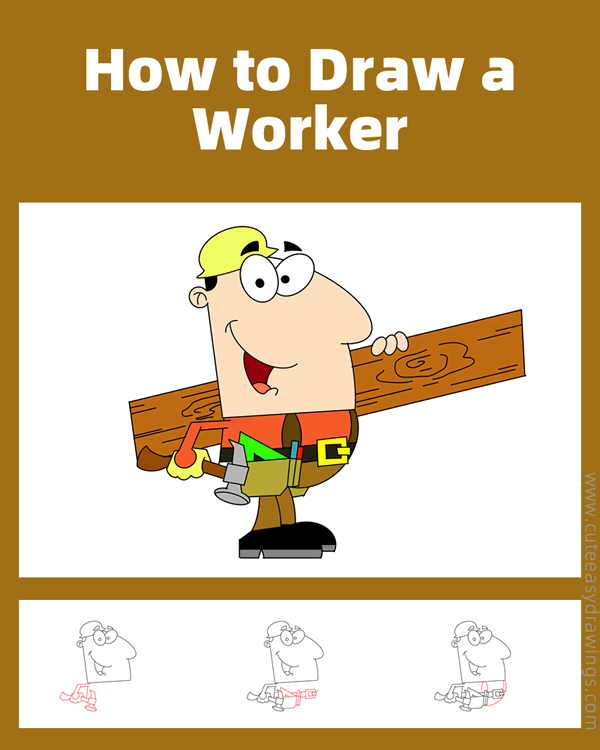 how to draw a construction worker - www.cuteeasydrawings.com