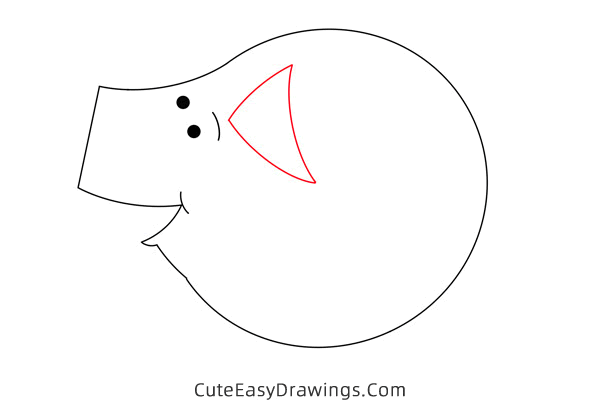 how to draw slim pig - www.cuteeasydrawings.com