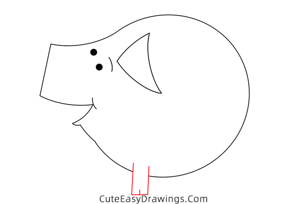 how to draw slim pig - www.cuteeasydrawings.com