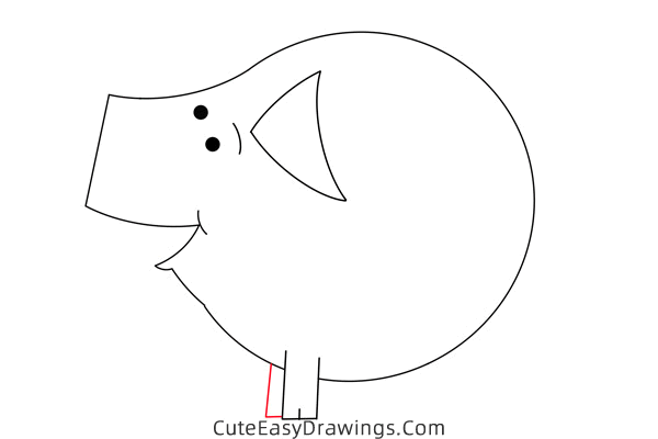 how to draw slim pig - www.cuteeasydrawings.com