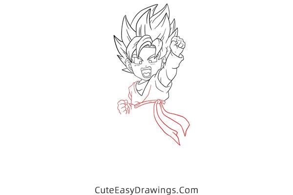 how to draw son goten from dragon ball - www.cuteeasydrawings.com