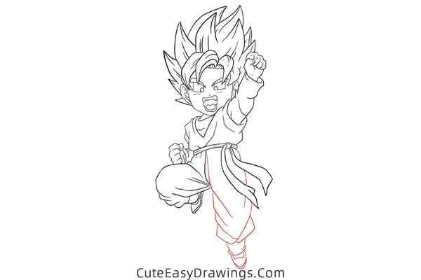 how to draw son goten from dragon ball - www.cuteeasydrawings.com