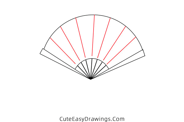 how to draw a hand fan - www.cuteeasydrawings.com