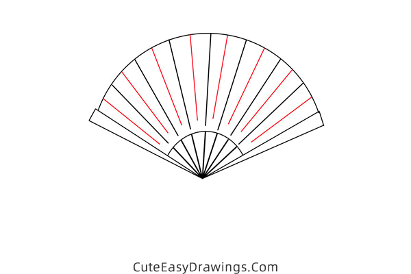 how to draw a hand fan - www.cuteeasydrawings.com