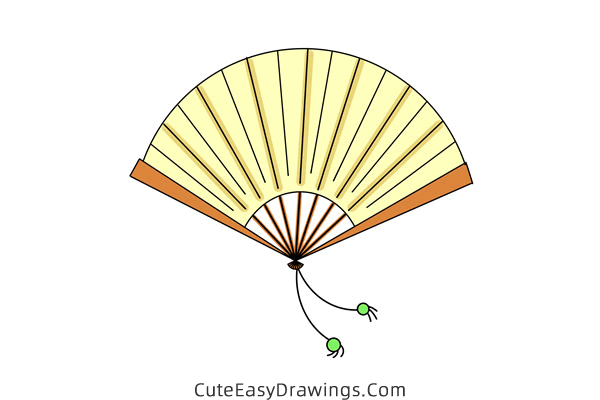 how to draw a hand fan - www.cuteeasydrawings.com