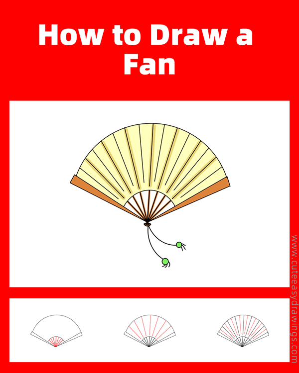 how to draw a hand fan - www.cuteeasydrawings.com