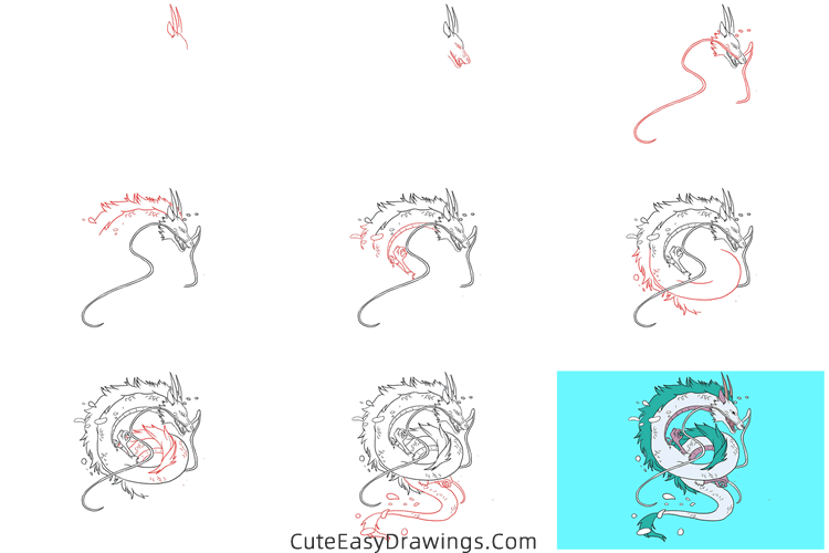 how to draw river spirit from spirited away - www.cuteeasydrawings.com