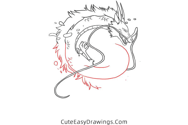 how to draw river spirit from spirited away - www.cuteeasydrawings.com