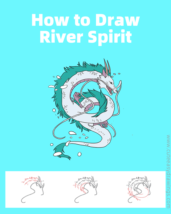 how to draw river spirit from spirited away - www.cuteeasydrawings.com