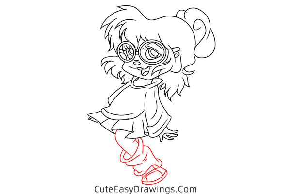 how to draw jeanette from alvin and the chipmunks - www.cuteeasydrawings.com