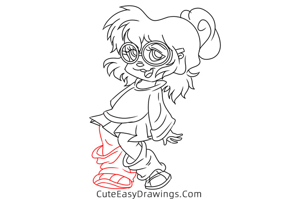 how to draw jeanette from alvin and the chipmunks - www.cuteeasydrawings.com