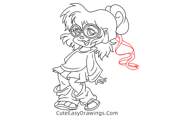 how to draw jeanette from alvin and the chipmunks - www.cuteeasydrawings.com