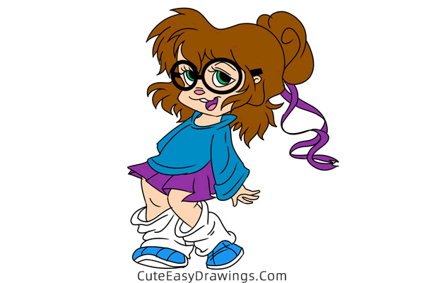 how to draw jeanette from alvin and the chipmunks - www.cuteeasydrawings.com