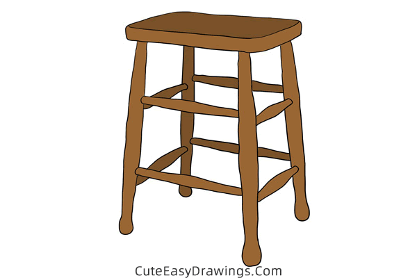 how to draw a high stool - www.cuteeasydrawings.com