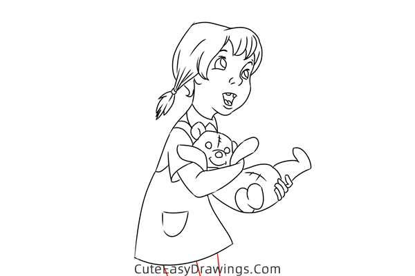 how to draw penny from the rescuers - www.cuteeasydrawings.com