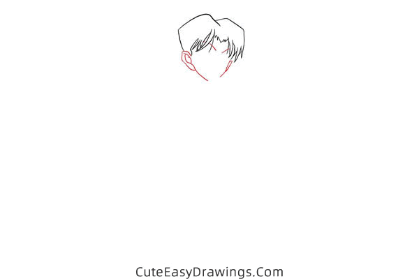 how to draw mitsuhiko tsuburaya from detective conan - www.cuteeasydrawings.com