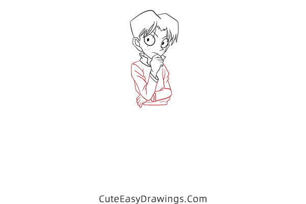 how to draw mitsuhiko tsuburaya from detective conan - www.cuteeasydrawings.com
