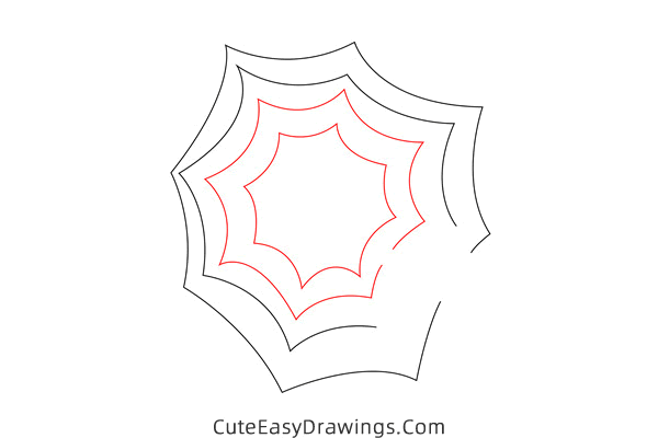 how to draw a spider web - www.cuteeasydrawings.com