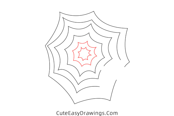 how to draw a spider web - www.cuteeasydrawings.com