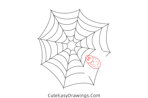 how to draw a spider web - www.cuteeasydrawings.com