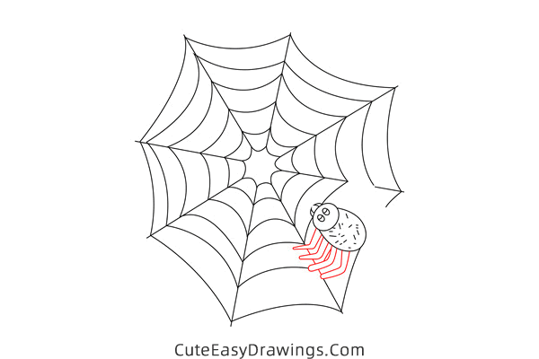 how to draw a spider web - www.cuteeasydrawings.com