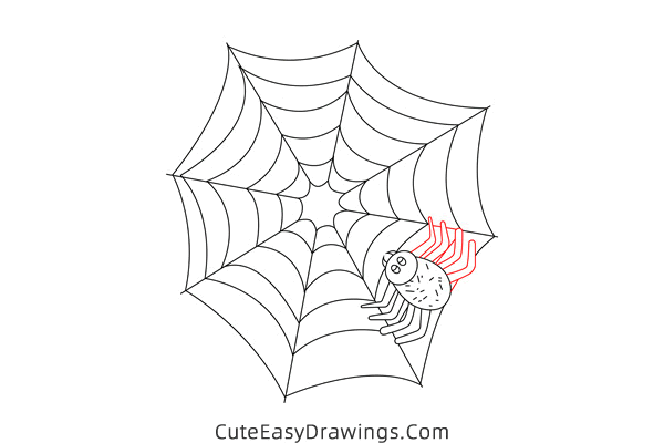 how to draw a spider web - www.cuteeasydrawings.com