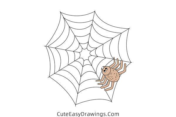 how to draw a spider web - www.cuteeasydrawings.com