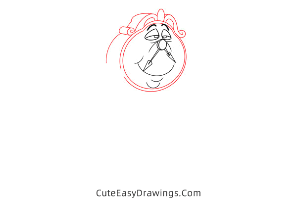 how to draw cogsworth from beauty and the beast - www.cuteeasydrawings.com