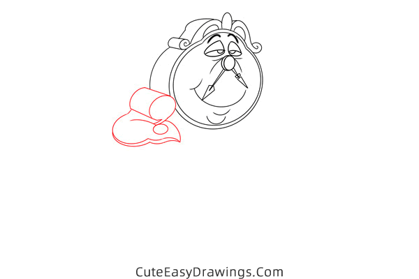 how to draw cogsworth from beauty and the beast - www.cuteeasydrawings.com