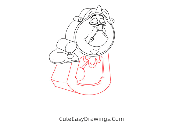 how to draw cogsworth from beauty and the beast - www.cuteeasydrawings.com