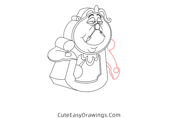 how to draw cogsworth from beauty and the beast - www.cuteeasydrawings.com