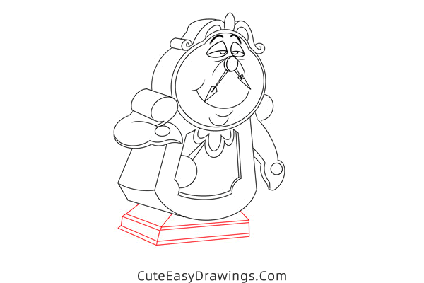 how to draw cogsworth from beauty and the beast - www.cuteeasydrawings.com
