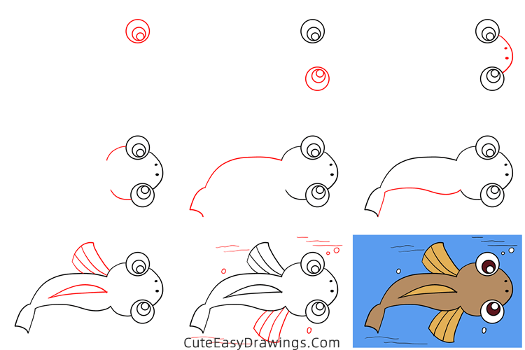 how to draw a fish easy - www.cuteeasydrawings.com