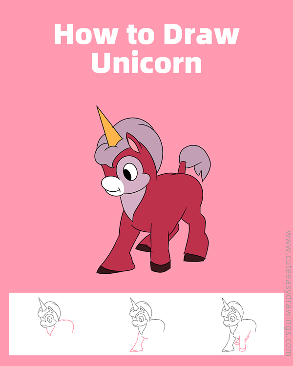 how to draw unicorn from fantasia - www.cuteeasydrawings.com
